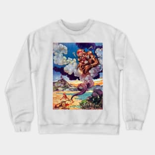 The Fisherman and the Genie - Arabian Nights, Rene Bull Crewneck Sweatshirt